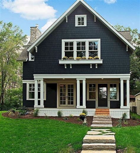 I like to have at least one dark color for walls in any home.dark colors always add depth when done properly. Navy Blue Exterior House Colors (Navy Blue Exterior House ...