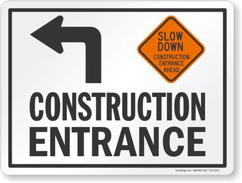 Construction Entrance Signs Construction Site Entrance Signs