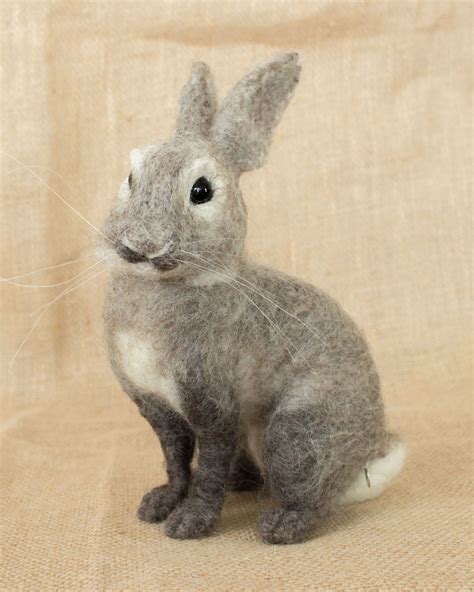 Banjo The Rabbit Needle Felted Animal Sculpture By The Woolen Wagon