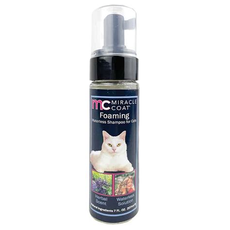 miracle coat foaming waterless shampoo for cats 7 oz