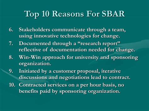 Ppt Topics Sbar Defined Top 10 Reasons For Sbar Typical