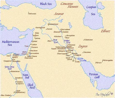 Map Of Cities Of The Ancient Middle East
