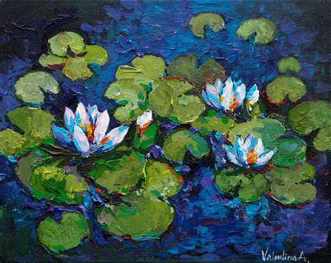 Water Lilies Original Acrylic Painting By Anastasiya Water Lilies