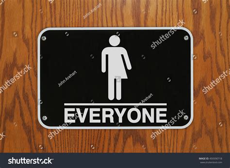 Gender Neutral Restroom Sign Stick Figure Foto Stok 459390718