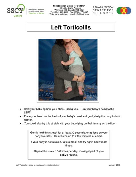 Left Torticollis Chest To Chest Passive Rotation Stretch
