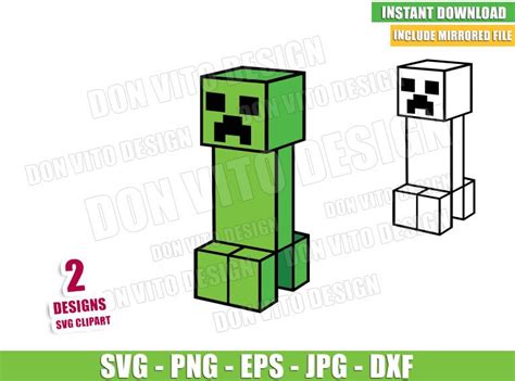 Creeper Minecraft Svg Png Game Pixel Art Block Hostile Mobs Cut File