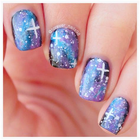 Galaxy Nail Art Galaxy Nail Art Creative Nails Nail Artist Beauty