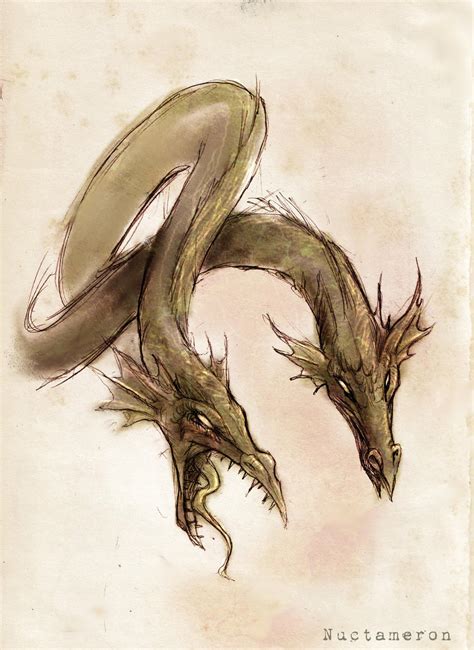Two Headed Dragon Sketch By Nuctameron On Deviantart