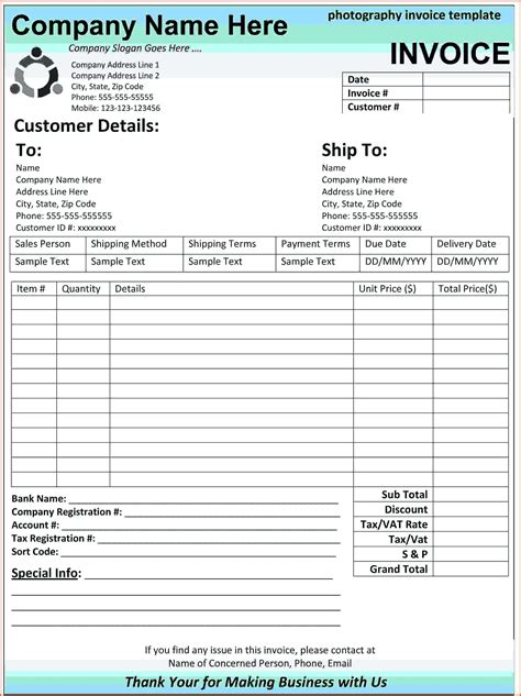 Invoice Template For It Consulting Services Cards Design Templates