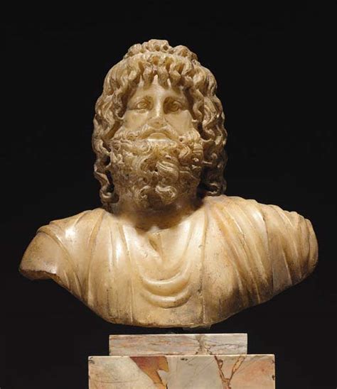 A Roman Alabaster Bust Of Zeus Serapis