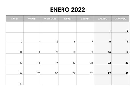 Calendario Enero 2022 Calendarios Su Kulturaupice