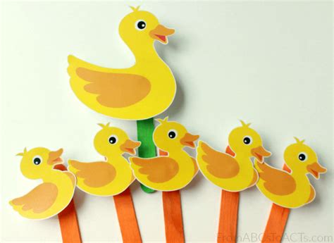 Mother duck said, quack, quack, quack, quack. but only four little ducks came back. Five Little Ducks: Printable Puppets and Song - From ABCs ...