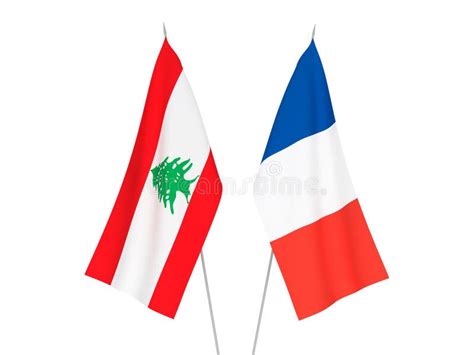 France And Lebanon Or Lebanese Republic Symbol Of National Flags From