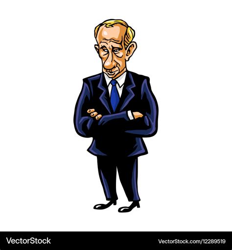 Vladimir Putin Cartoon Portrait Royalty Free Vector Image