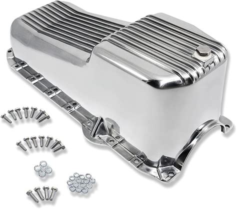 Amazon Com DEMOTOR PERFORMANCE For SBC Chevy Retro Finned Polished Aluminum Oil Pan