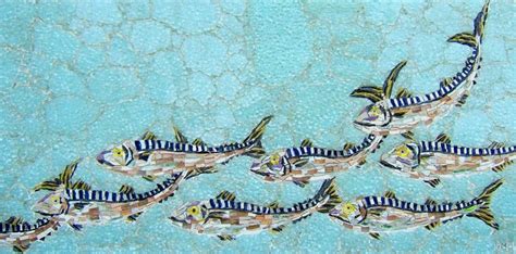 Mackerel Shoal 100x50 Mosaic Zentangle Patterns Art