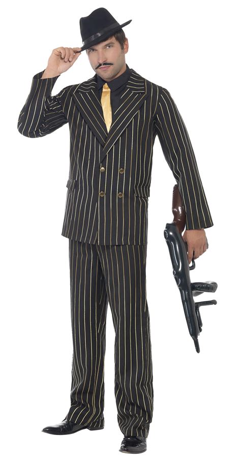 20s Gangster Suit Gold Pinstripe