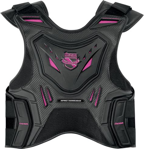 Icon Womens Black And Pink Field Armor Stryker Motorcycle Vest Jts