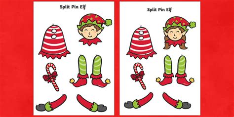 Split Pin Elf Activity Elf Elves Puppet Split Pin Model