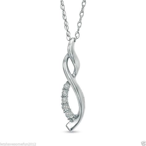 Zales Masquerade Diamond Infinity Pendant Necklace Sterling Silver 925