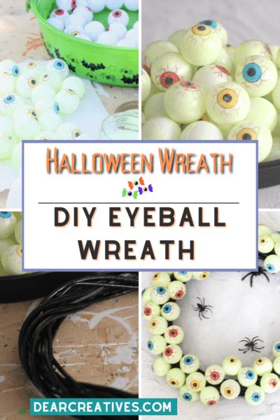 Diy Eyeball Wreath Easy To Make Halloween Wreath Idea Dear Creatives