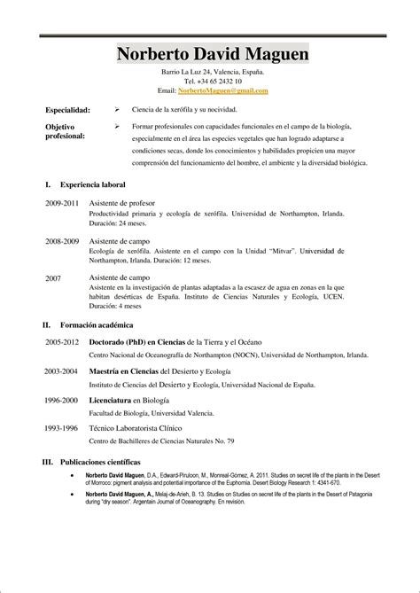 Ejemplos De Summary Para Resume En Espanol Resume Example Gallery