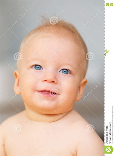 Baby Boy With Blue Eyes Stock Image Image Of Child Innocence 76688341