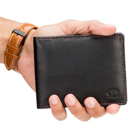 Luxury Black Plain Ultra Soft Leather Mens Wallet Escaro