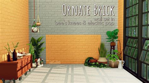 Ornate Brick Wall Set The Sims 4 Catalog