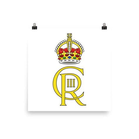 royal cypher of king charles iii poster print etsy