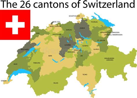 Secteurs Suisse Du Code Postal 2 Digit Illustration De Vecteur