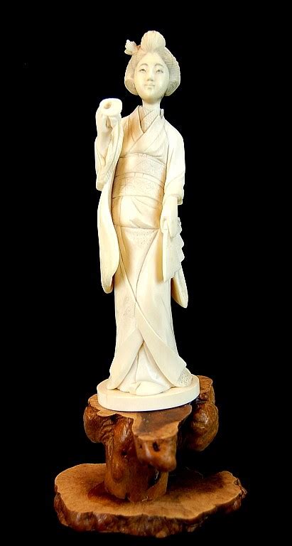 Sold Price Vintage Japanese Carved Ivory Geisha Figure June 4 0114