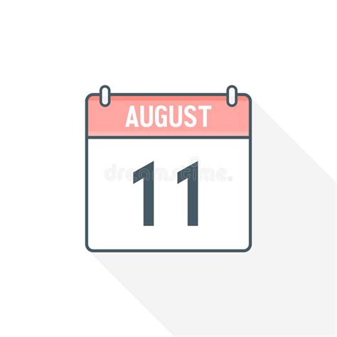 11th August Calendar Icon August 11 Calendar Date Month Icon Vector