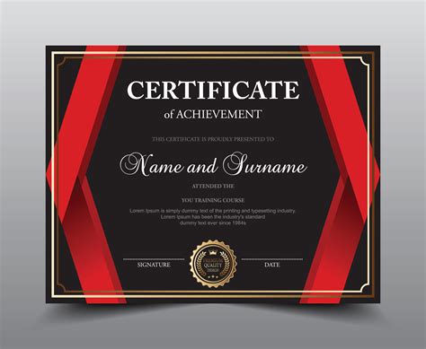 Black And Red Border Certificate Template 1249226 Vector Art At Vecteezy