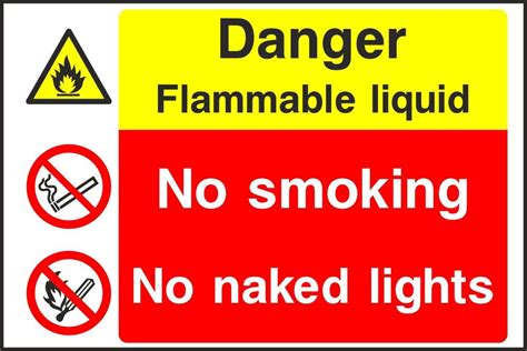 Flammable Liquid No Smoking Naked Lights Hazard Signs Safety Signs My