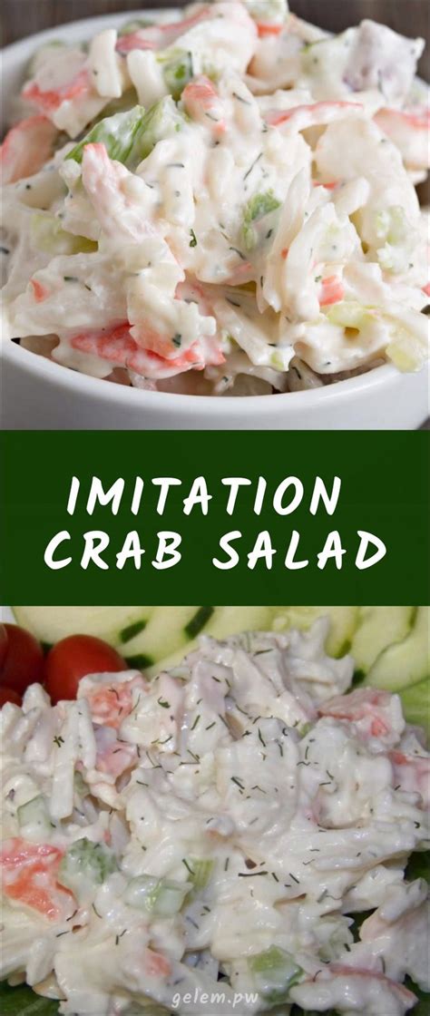 In my opinion, the hardest thing about this recipe is waiting to eat it. Imitation Crab Salad- just like at the deli counter ...