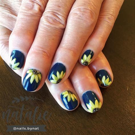 Fall Sunflower Nail Art Natalie Decker Nailsbynat On Instagram