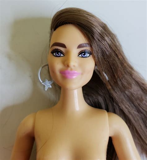 Barbie Extra 9 Curvy Nude Articulated Brunette Fashion Doll Dimples