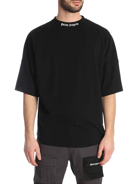 Palm Angels Cotton Logo Over T Shirt In Black For Men Lyst