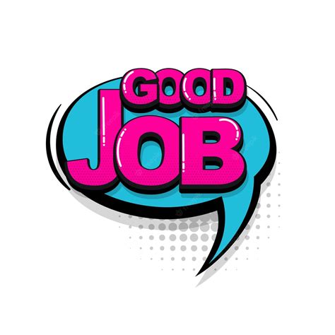 Premium Vector Good Job Work Comic Text Sound Effects Pop Art Style