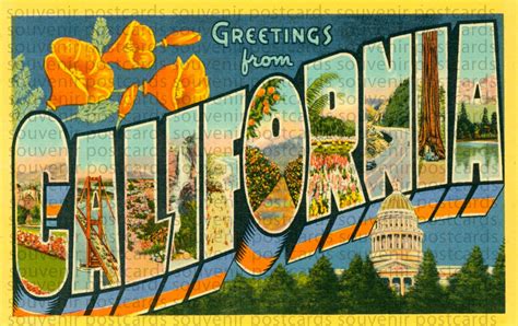 California Postcard Souvenir Postcard Folder Vintage Etsy