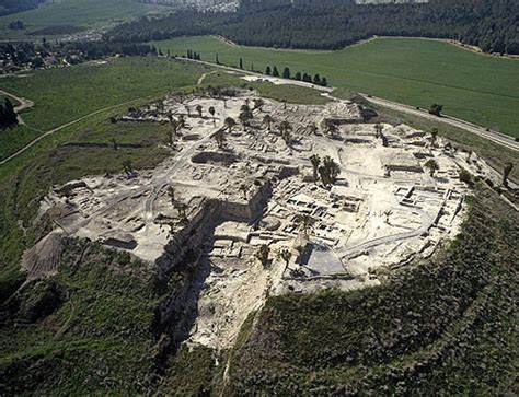 Megiddo Aerial View Of Excavations Of Eighteenth To Seventh Century Bc