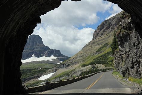 Tunnel View Of Going To The Sun Road Glacier National Park Montana