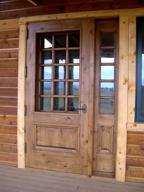 With varying amounts of glass in several shapes, they can provide a traditional or contemporary look — whichever your home requires. Great Wooden Unfinished Half Glass Front Rustic Doors As ...