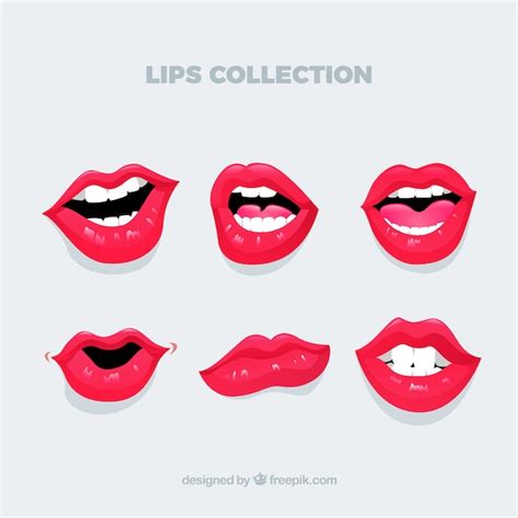 Free Vector Beautiful Lips Set