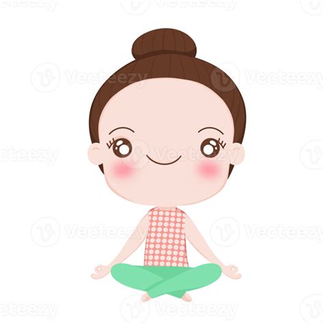 Yoga Girl Cute Cartoon 24304565 Png