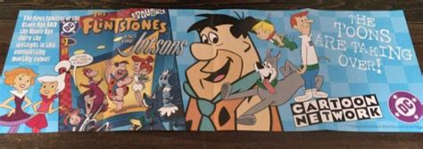 Cartoon Network Promo Banner Poster 11 X 34 Flintstones And Jetsons