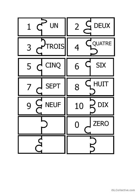 Chiffres De 0 à 10 Pour Jeune Français Fle Fiches Pedagogiques Pdf And Doc