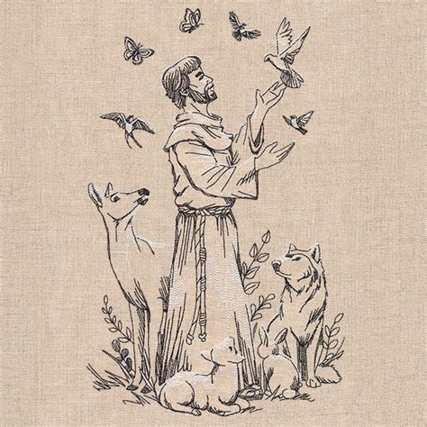 St Francis Of Assisi Patron Saint Of Animals Etching