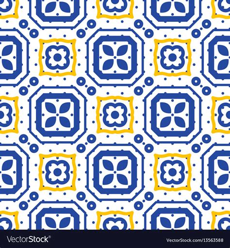 Blue And White Mediterranean Seamless Ceramic Tile